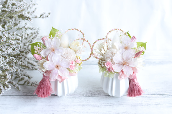 大切な方に贈るプチ仏花】お好みカスタマイズ「桜&菊」一対セット
