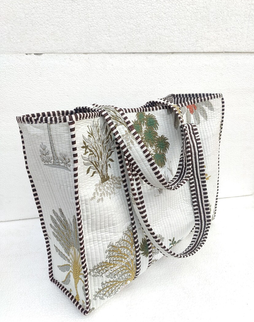 インド製キルティングトートバッグ16