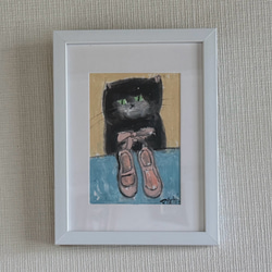 絵画。原画手描【かわいい猫ですね】03 絵画 アカザ麦 通販