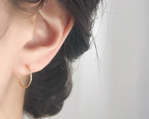 ★daisy★❤️ 14kgf ピアス JORIE】まるでピアス！ Sサイズ 2way 14kgf のデザインワイヤー
