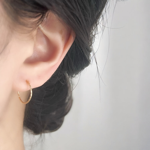 JORIE】まるでピアス！ Sサイズ 2way 14kgf のデザインワイヤー