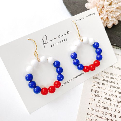 万博 ミャクミャクカラー⭐︎3色サークルピアス ピアス（フック