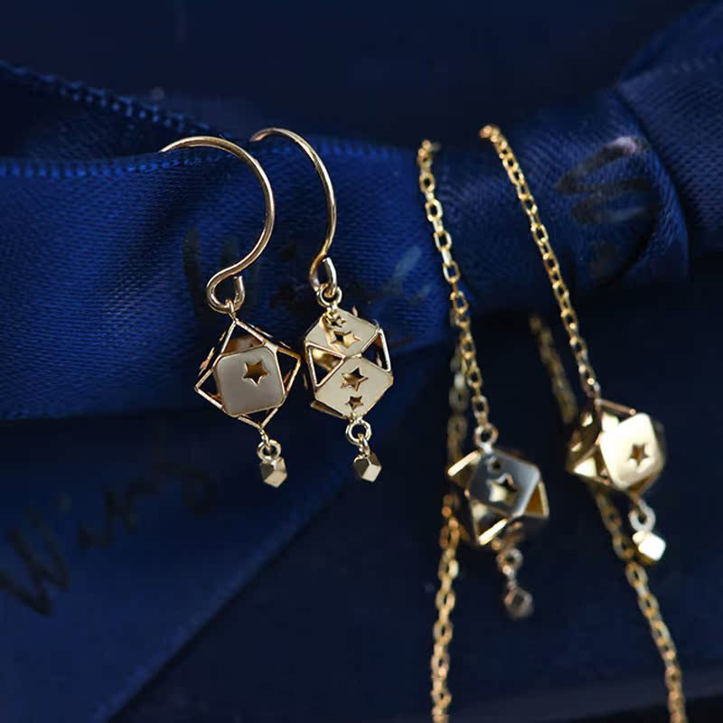 [ヘイズジュエリー]スターライトシリーズ18Kゴールド輸入スター中空イヤリング耳ワイヤー耳フックマルチフォームウェアデザインジュ