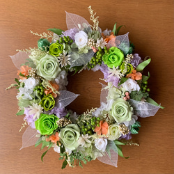 受注制作] ローズガーデンリース✤ピンク&ワインカラー✤プリザーブド