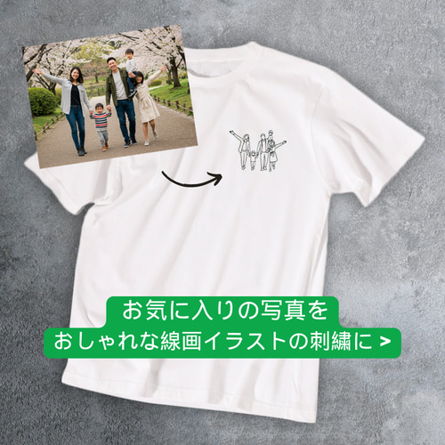 刺繍 オリジナル 写真 Tシャツ 文字入れ 記念 誕生日 父の日 母の日