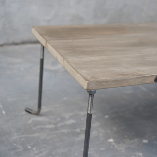 現品販売】アイアン ローテーブル 鉄脚 木 テーブル 良い t56 現品販売