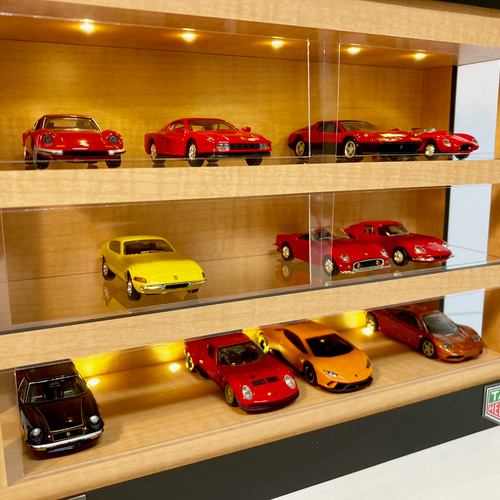 1/64展示21台可・メープル基調・3層式 ディスプレーBOX / ネオジオラマ 1/64展示21台可・メープル基調・3層式 ディスプレーBOX / 白色