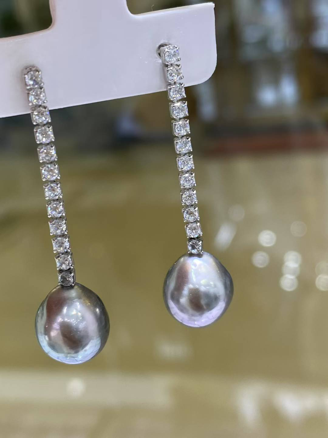 【高級】黒蝶真珠　ピアス10-11mm　s925　6002