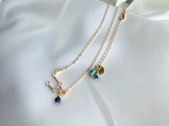 kyun様 予約オーダー品★双子座モチーフのネックレス 14枚目の画像