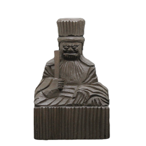 閻魔大王（15cm em5111）仏像 円空仏 摸刻 木彫 1枚目の画像