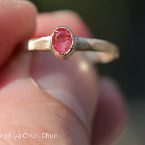 K10＊かわいいレッドベリルリングです K10＊かわいいレッドベリルリングです