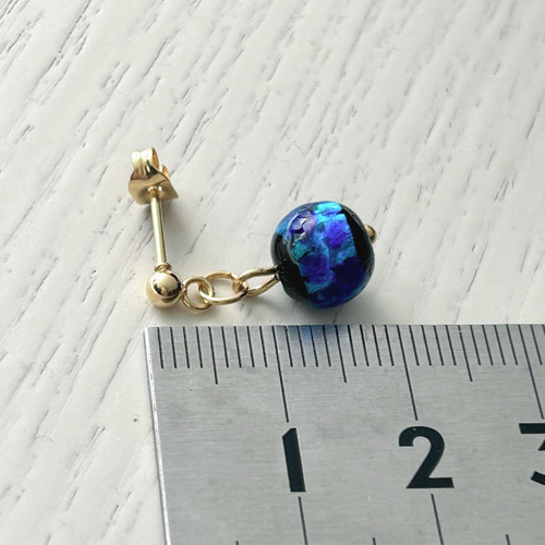 スタッドピアス 選べるホタルガラス＊ホタルガラスピアス＊ステンレス