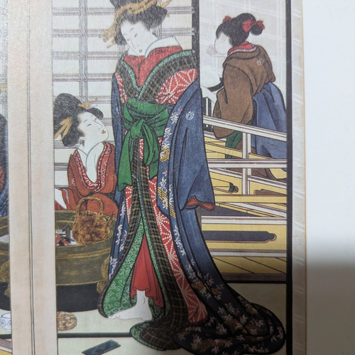 浮世絵復刻 襦袢【麻の葉絞り風ちりめん】 正絹/ポリエステル ポリ着物