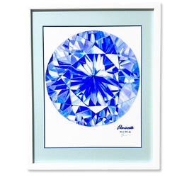 宝石の絵 オパール 宝石 水彩画 原画 10月誕生石 宝石アート