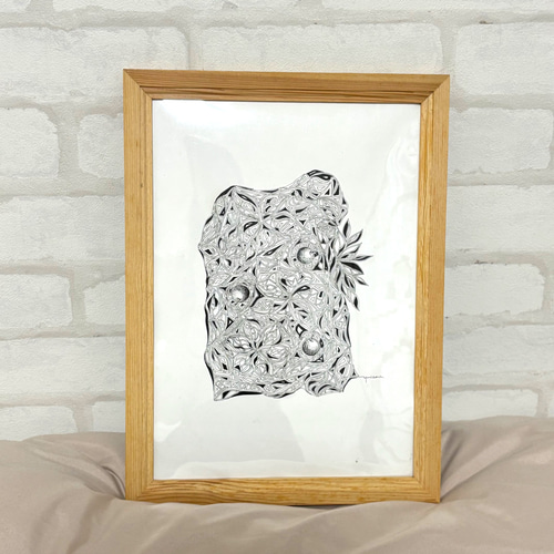 1点もの、絵、両面に描かれています。原画、ペン画、具象画、抽象画。 ペン画・抽象画 イラスト DESIRE 通販 19534023｜Creema(クリーマ)