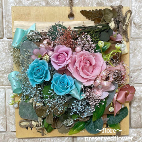 ✨ミックスバラプリザ＆アーティフィシャル花束アレンジ✨ラッピングのまま飾れます✨ ✨大人気✨バラミックスプリザアレンジ✨ラッピングのまま飾れ