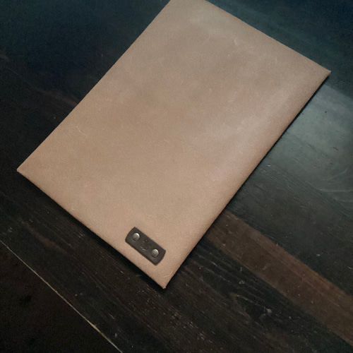 茶封筒風革封筒（A4サイズ） たま紐式 クラッチバッグ イエロー