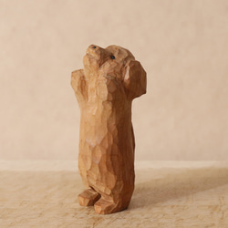 木彫り ミニチュアダックスフンド 木製 置物 インテリア雑貨（木材