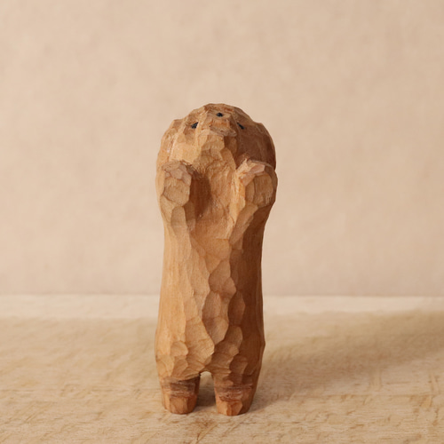 木彫り ミニチュアダックスフンド 木製 置物 インテリア雑貨（木材