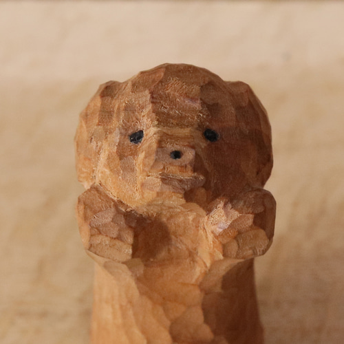 木彫り ミニチュアダックスフンド 木製 置物 インテリア雑貨（木材