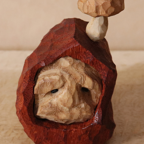 木彫り だるま 達磨さん 木製 置物 オブジェ インテリア雑貨（木材