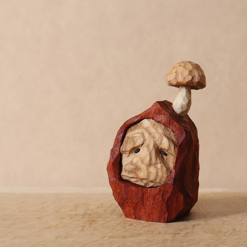 木彫り だるま 達磨さん 木製 置物 オブジェ インテリア雑貨（木材