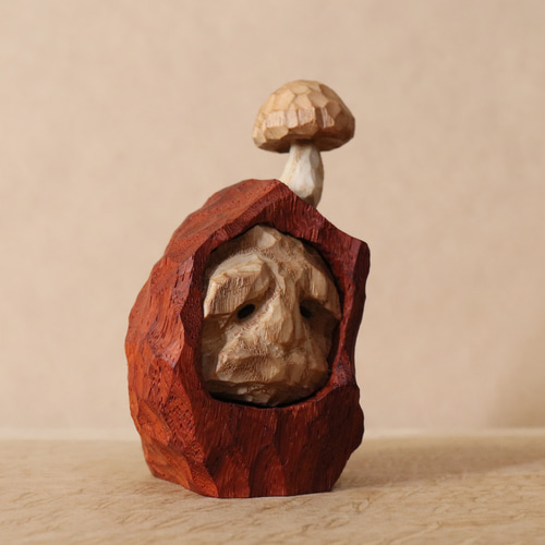 木彫り だるま 達磨さん 木製 置物 オブジェ インテリア雑貨（木材