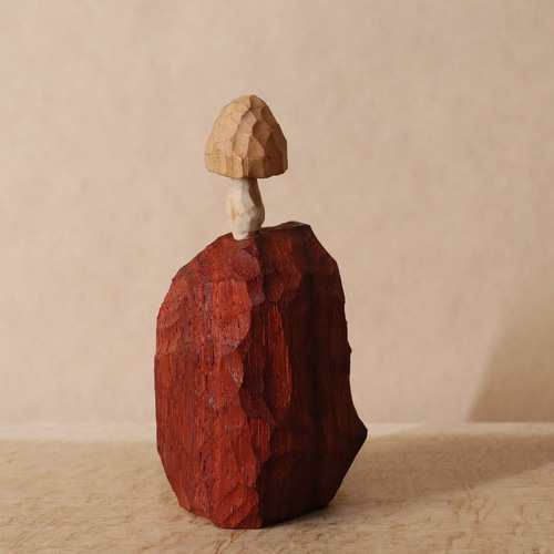 木彫り だるま 達磨さん 木製 置物 オブジェ インテリア雑貨（木材