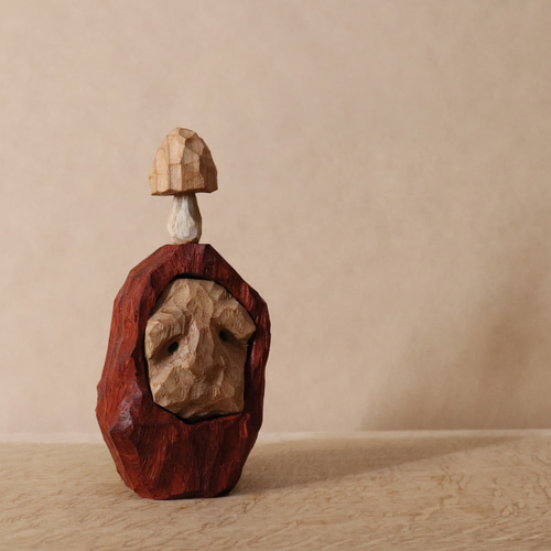 木彫り だるま 達磨さん 木製 置物 オブジェ インテリア雑貨（木材