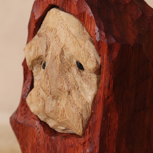 木彫り だるま 達磨さん 木製 置物 オブジェ インテリア雑貨（木材