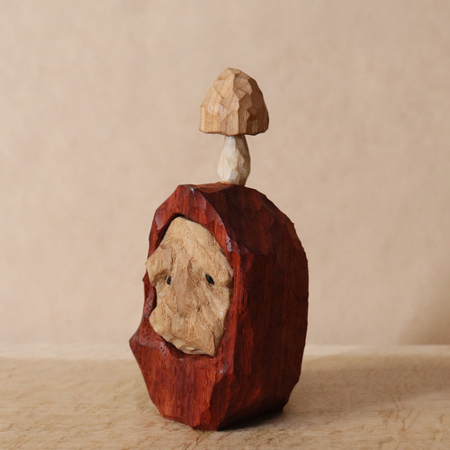 木彫り だるま 達磨さん 木製 置物 オブジェ インテリア雑貨（木材