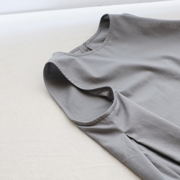 ⁑夏ＳＡＬＥ　１１６ｃｍ丈　ギマ擬麻コットン　脇下タック入ロング ワンピース　サマードレスゆったりF21A 5枚目の画像