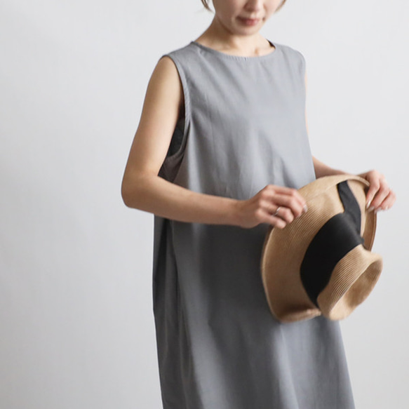 ⁑夏ＳＡＬＥ　１１６ｃｍ丈　ギマ擬麻コットン　脇下タック入ロング ワンピース　サマードレスゆったりF21A 3枚目の画像