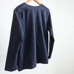 ＊ラスト１　斜横ぐーんと伸びる伸縮ストレッチ生地　上下セットアップ　ノーカラージャケット　 テーパード パンツF27B 15枚目の画像