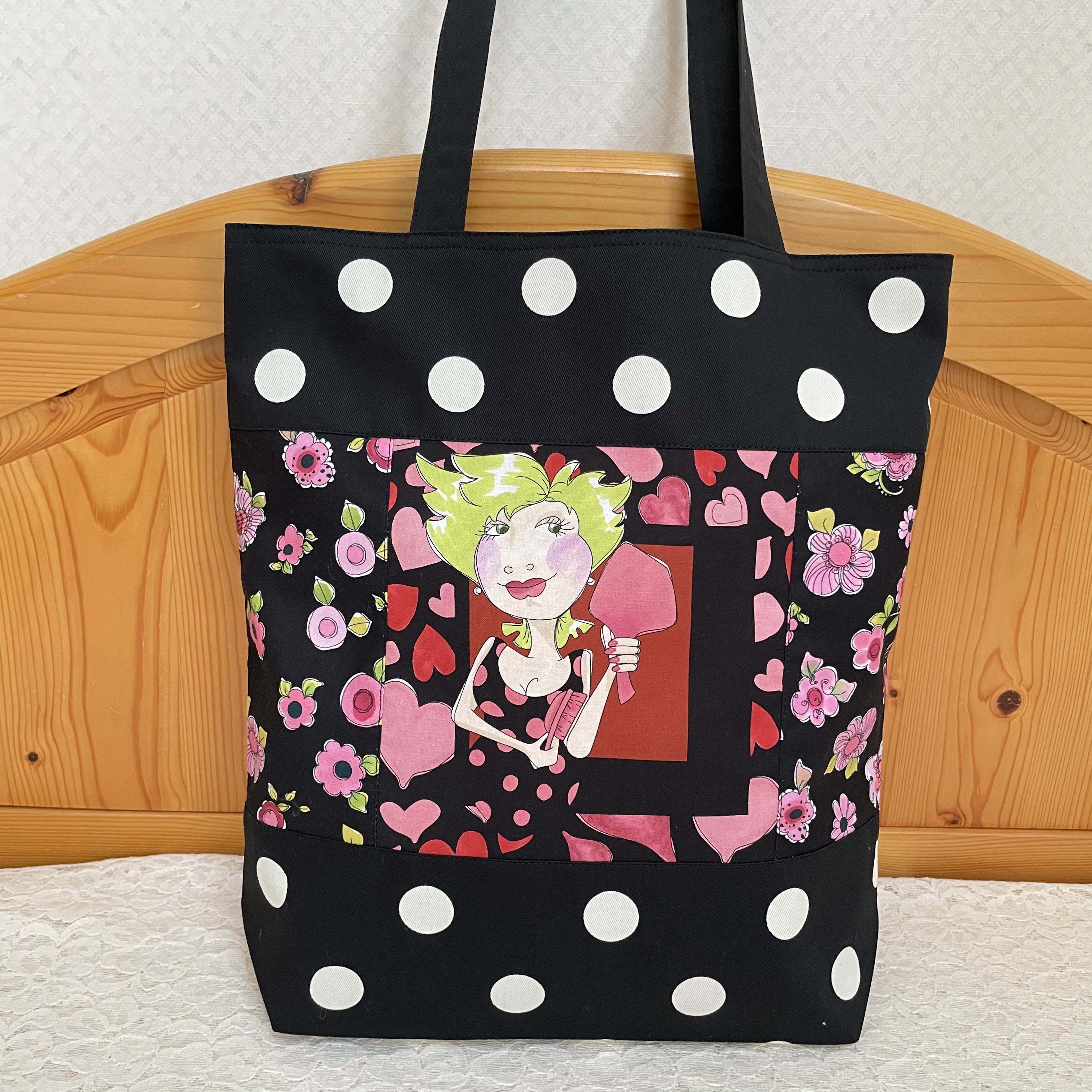 ♡トートバッグ♡ ハンドメイド　ロラライハリス ロラライハリス トートバッグ サロン トートバッグ YUKI 通販