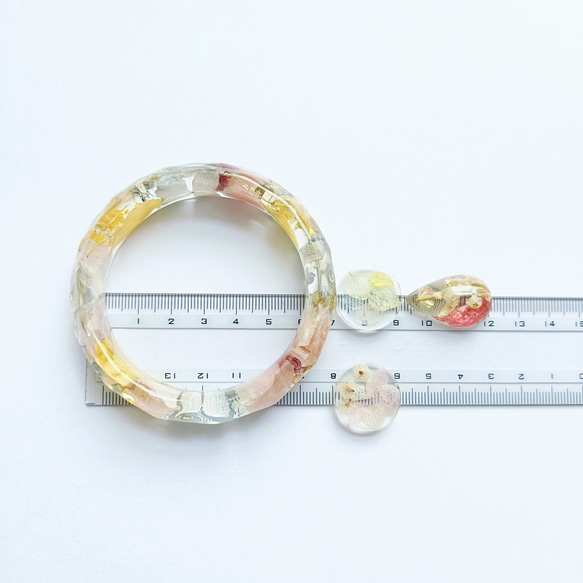 5周記念福袋SALE　〜パステルフラワーアクセサリー3点セット〜　菜の花 紫陽花　桜　クリア　レジン　花　アクリル　雫 7枚目の画像