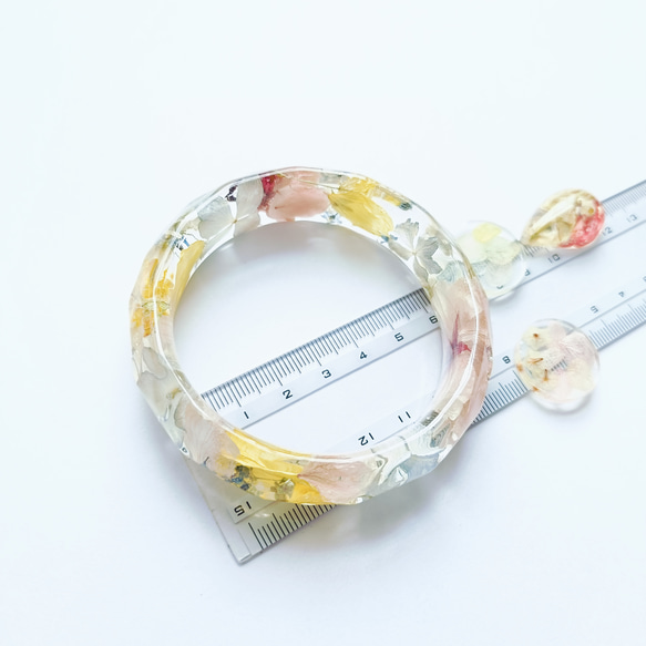 5周記念福袋SALE　〜パステルフラワーアクセサリー3点セット〜　菜の花 紫陽花　桜　クリア　レジン　花　アクリル　雫 8枚目の画像