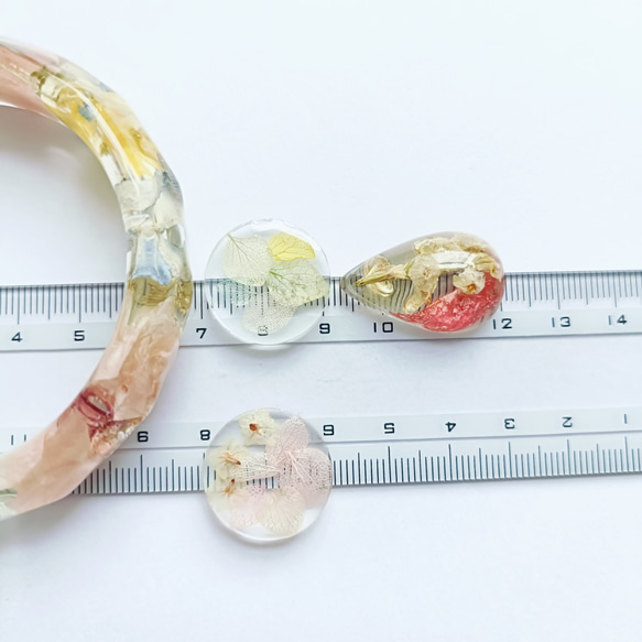 5周記念福袋SALE　〜パステルフラワーアクセサリー3点セット〜　菜の花 紫陽花　桜　クリア　レジン　花　アクリル　雫 10枚目の画像