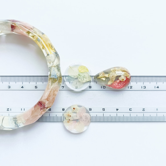 5周記念福袋SALE　〜パステルフラワーアクセサリー3点セット〜　菜の花 紫陽花　桜　クリア　レジン　花　アクリル　雫 9枚目の画像