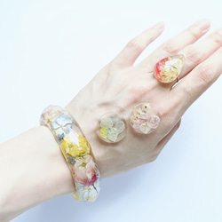 5周記念福袋SALE　〜パステルフラワーアクセサリー3点セット〜　菜の花 紫陽花　桜　クリア　レジン　花　アクリル　雫 6枚目の画像