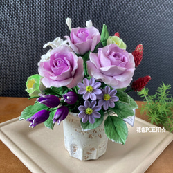 ✳️再販・粘土の花〓小瓶に咲く野スミレ♪【☆受注制作】 アート
