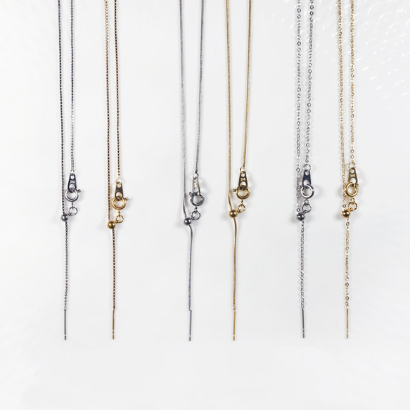 60cmスライド★サージカルステンレスネックレス　～ボックスチェーン/ロープチェーン/あずきチェーン 1枚目の画像