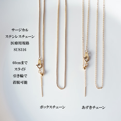 60cmスライド★サージカルステンレスネックレス　～ボックスチェーン/ロープチェーン/あずきチェーン 8枚目の画像
