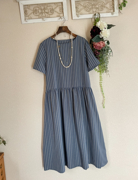 Summerストライプ切替ワンピース 1枚目の画像