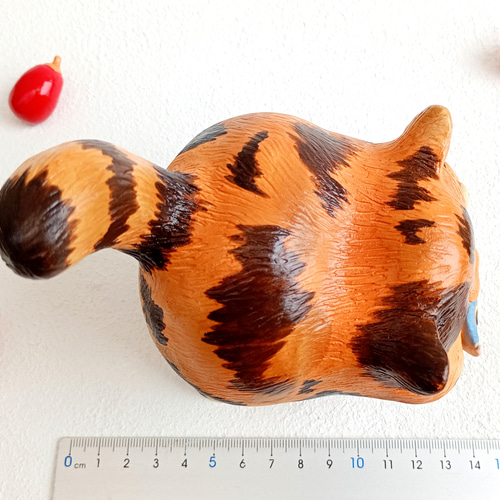 サビ猫の置物 H12.5cm 動物の陶人形 その他置物 工房しろ 通販