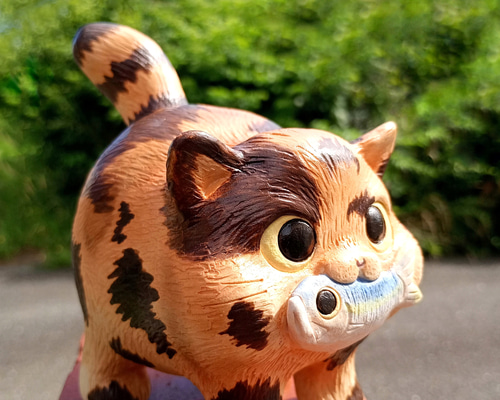 サビ猫の置物 H12.5cm 動物の陶人形 受注製作 その他置物 工房しろ