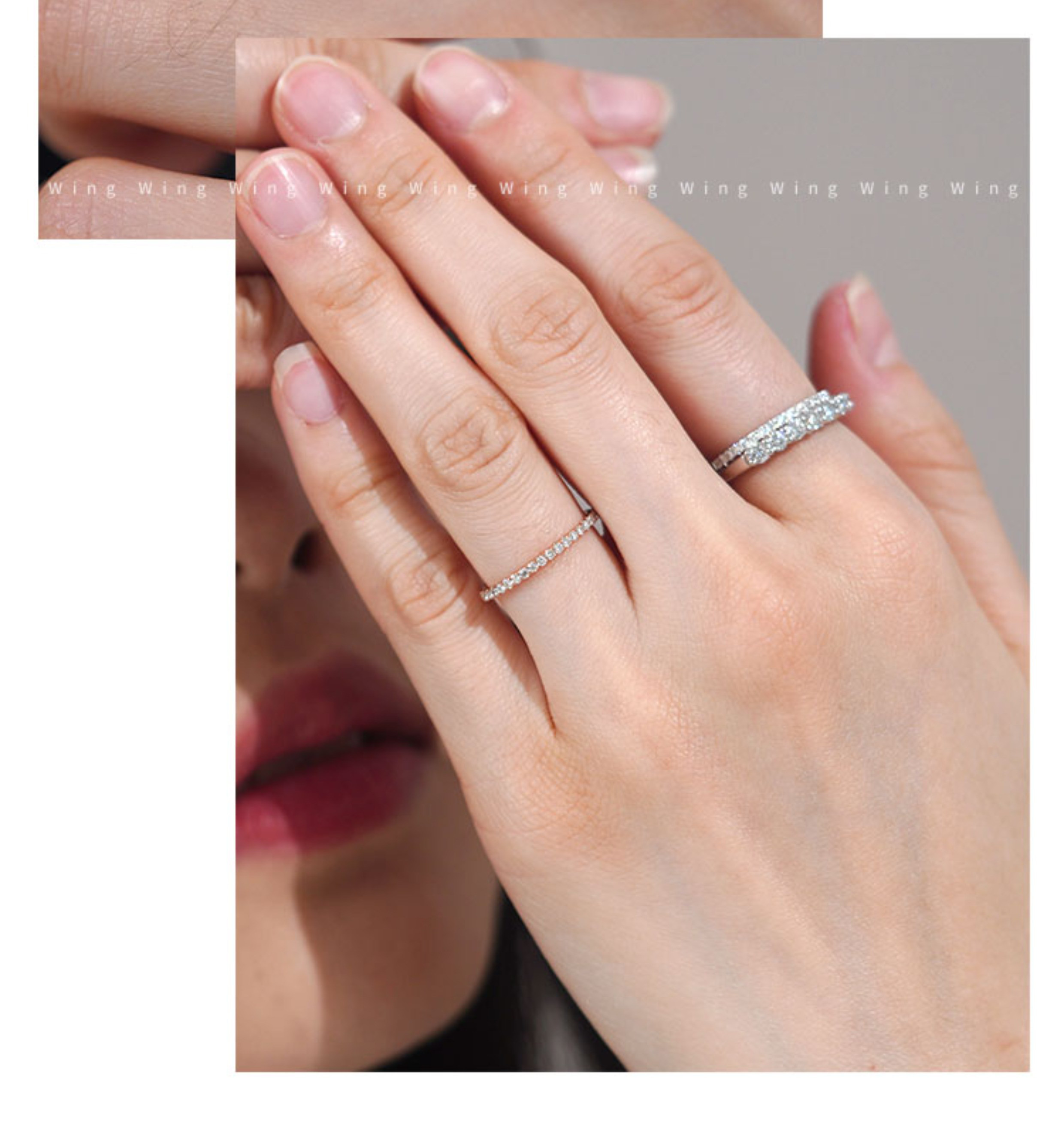 【ヘイズジュエリー】メイフアシリーズ18Kゴールドストレート/V字型ダイヤモンドリング、高色・高透明度天然ダイヤモンドジュエリー