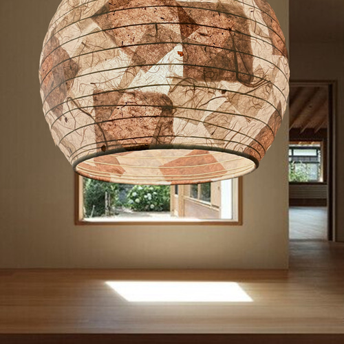 径40㎝角パッチ和紙提灯照明ペンダント 1灯灯具付き シーリングライト