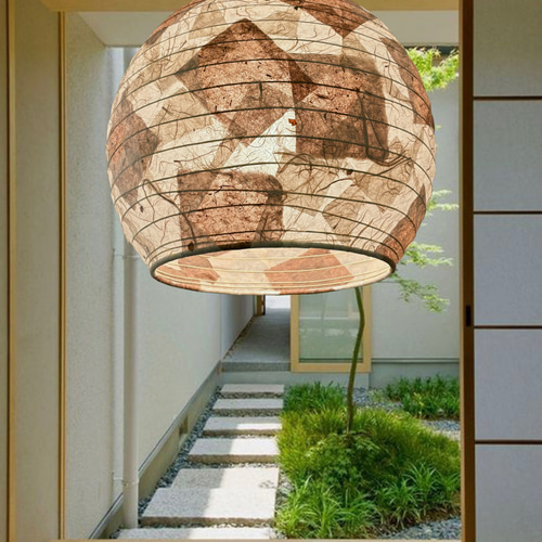 径30㎝丸和紙パッチ提灯灯具付照明ペンダント 新作和紙パッチ提灯径30㎝丸照明ペンダント灯具付きAA その他素材
