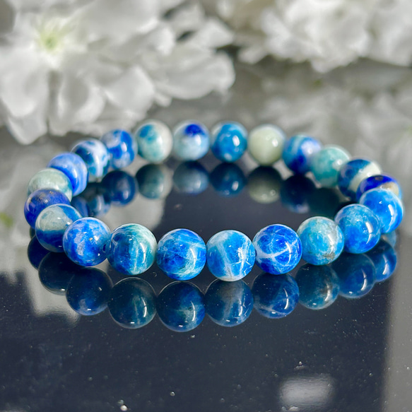 心 穏やか～ 希少 蛍光 発光 アフガナイト 8.5mm 内径：16cm 天然石